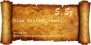 Sisa Szilvánusz névjegykártya